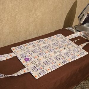 White and Purple Text Tote Bag - New, Homemade, Fits Standard Bible